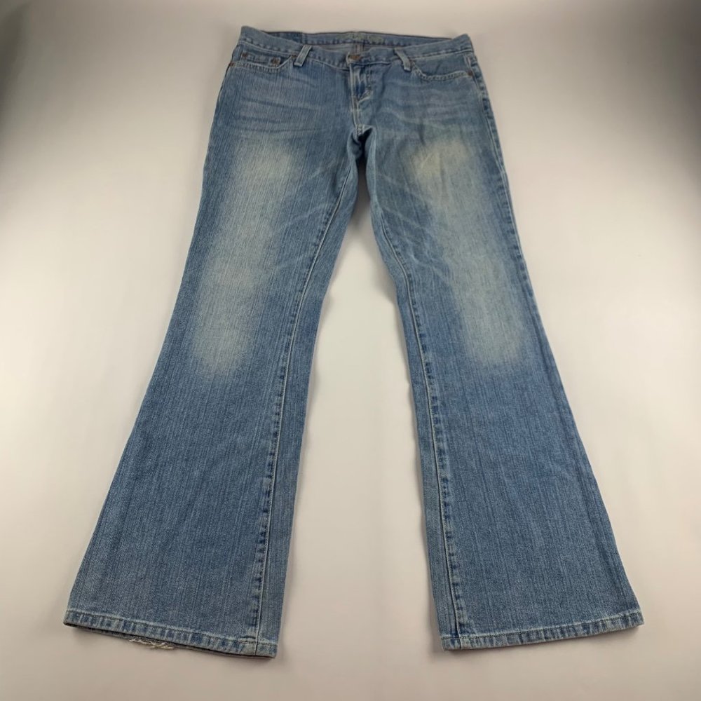 American Eagle Light Wash Denim Retro Hipster Flare Jeans 10R